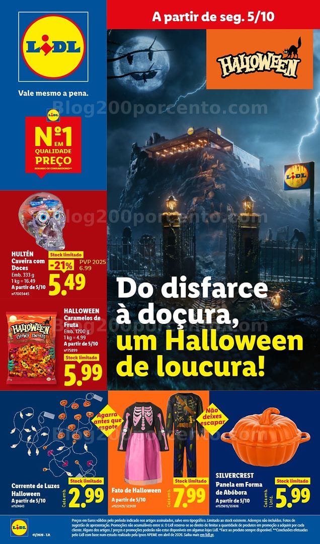 Antevisão Folheto LIDL Halloween Extra Promoções de 5 a 11 outubro
