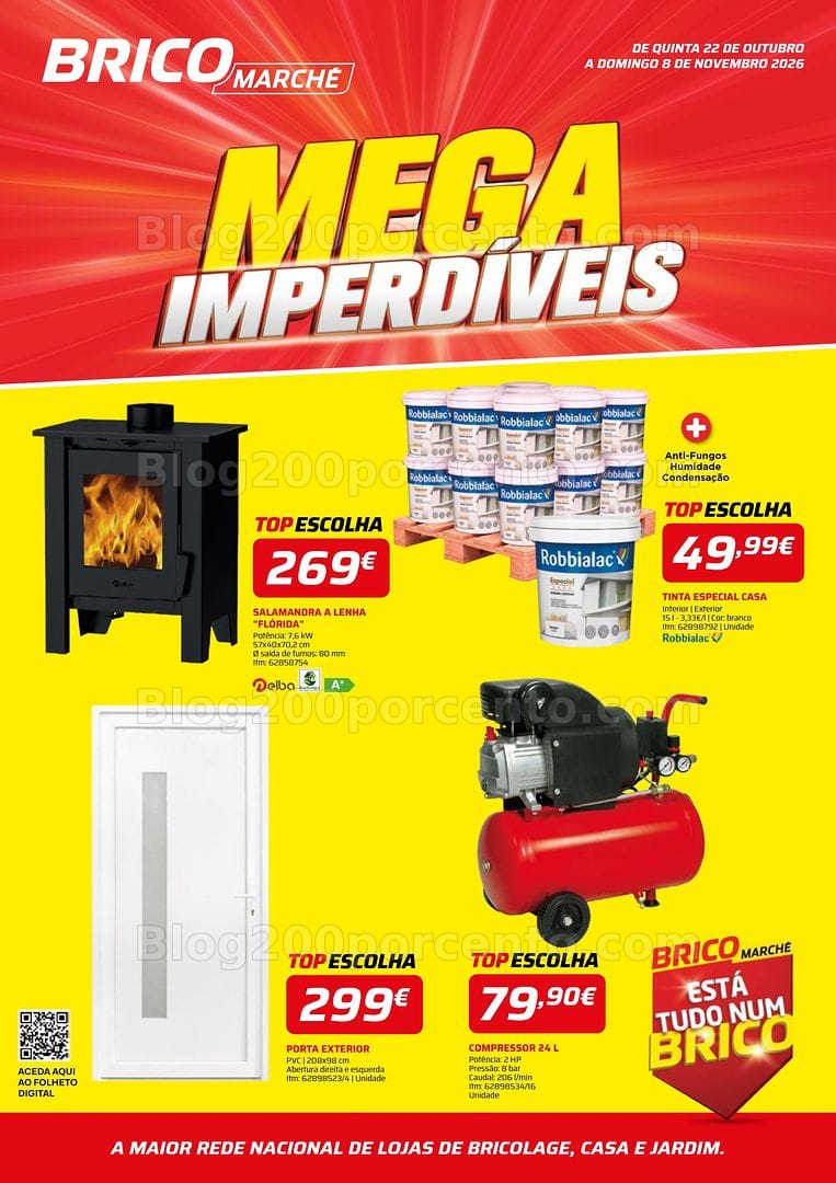 Antevisão Folheto BRICOMARCHÉ Mega Imperdíveis Promoções de 22 outubro a 8 novembro