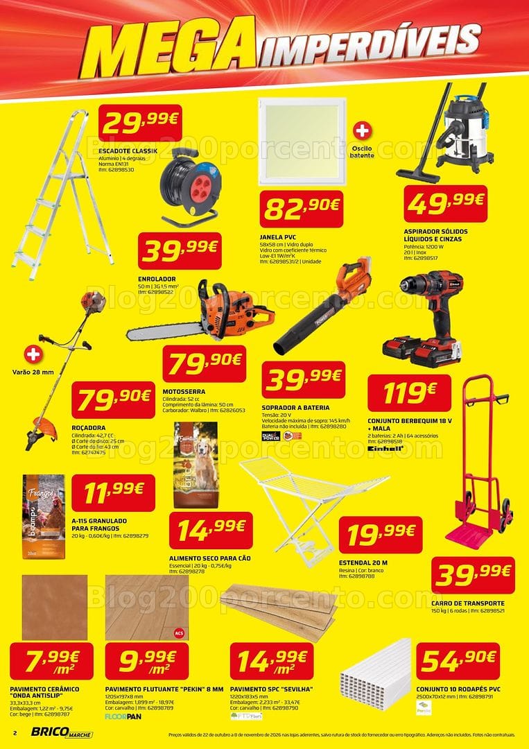 Antevisão Folheto BRICOMARCHÉ Mega Imperdíveis Promoções de 22 outubro a 8 novembro