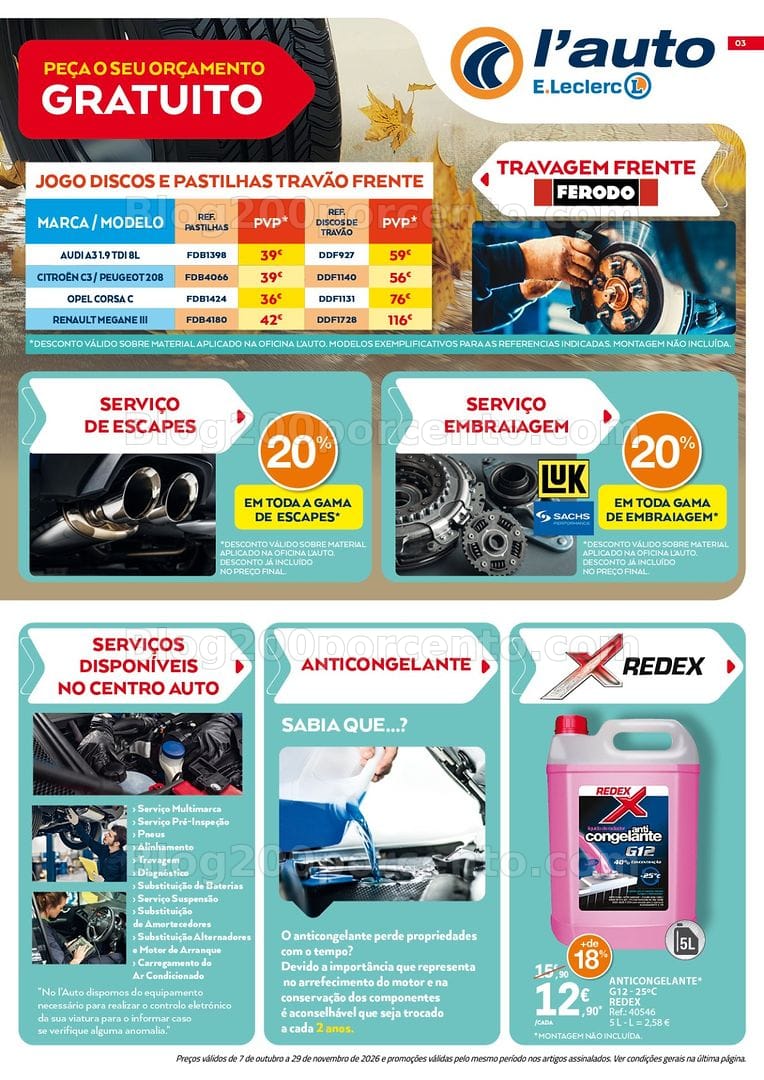 Antevisão Folheto E-LECLERC Auto Promoções de 7 outubro a 29 novembro