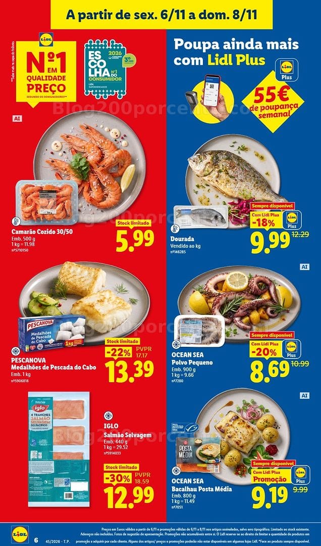 Antevisão Folheto LIDL Promoções Fim de Semana - 6 a 8 novembro