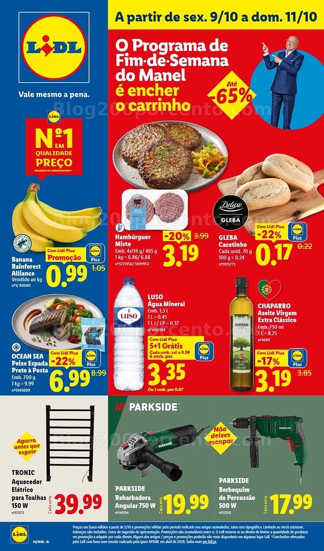 Antevisão Folheto LIDL Promoções Fim de Semana - 9 a 15 outubro