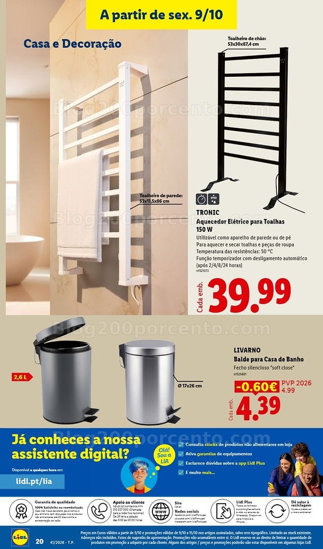 Antevisão Folheto LIDL Promoções Fim de Semana - 9 a 15 outubro
