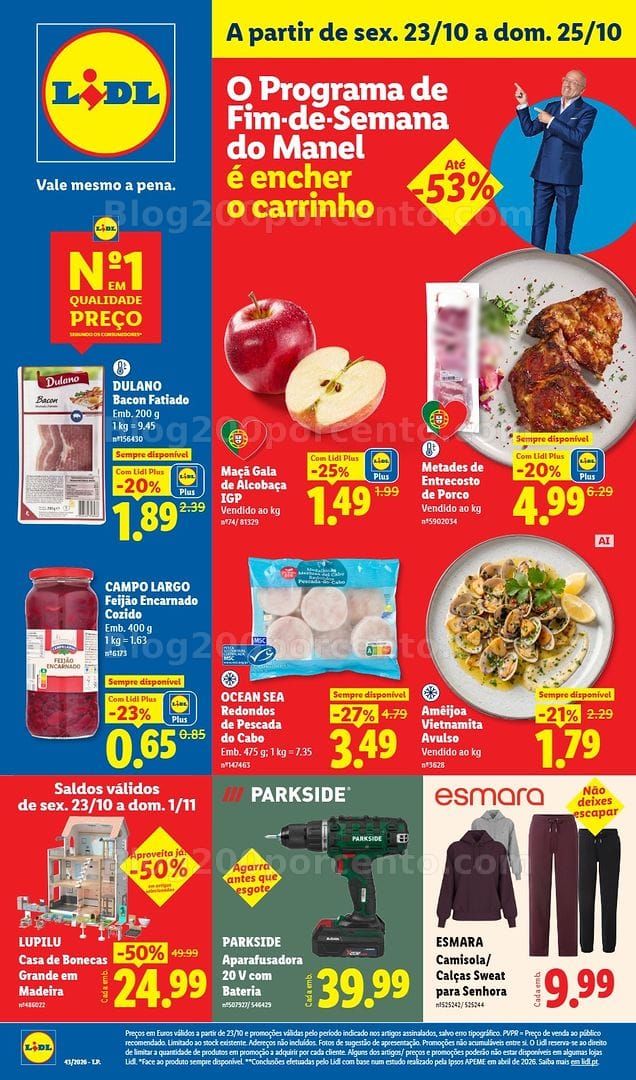 Antevisão Folheto LIDL Promoções Fim de Semana - 23 a 25 outubro - Edição Digital