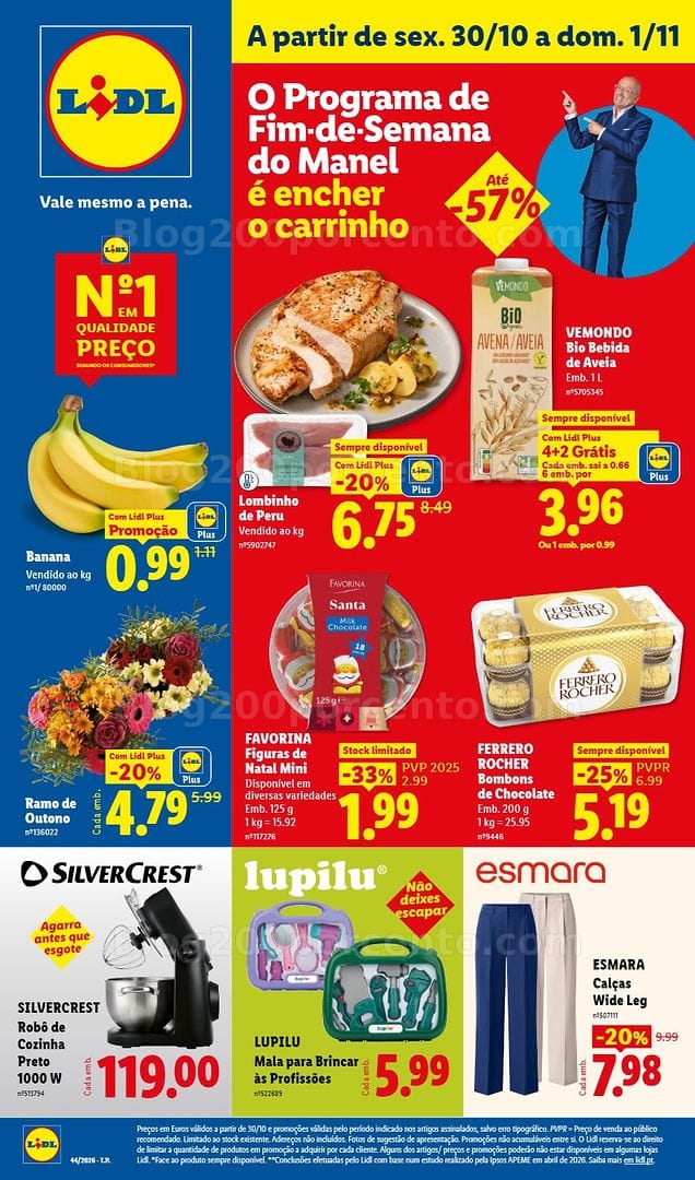 Antevisão Folheto LIDL Fim de Semana Promoções de 30 outubro a 1 novembro