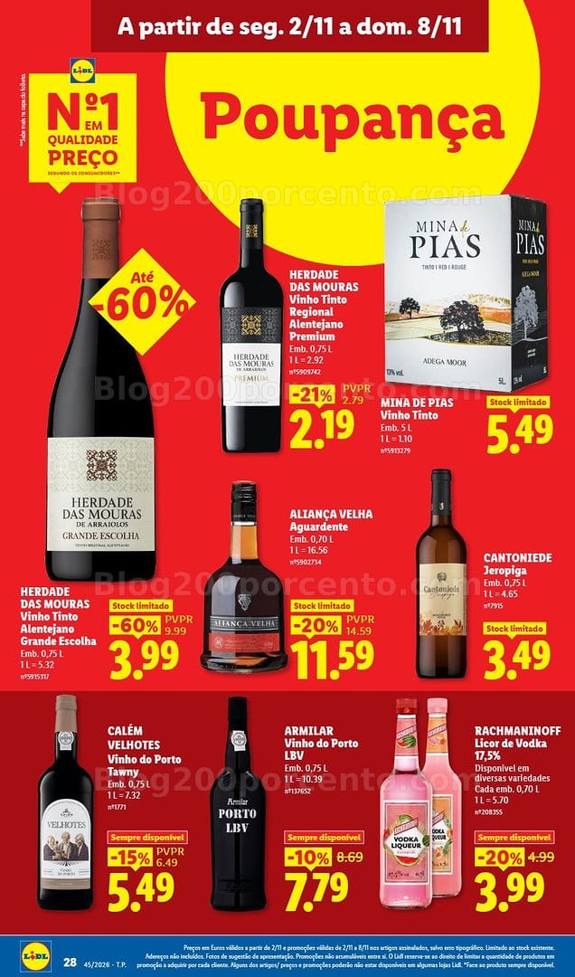 Antevisão Folheto LIDL Promoções de 2 a 8 novembro