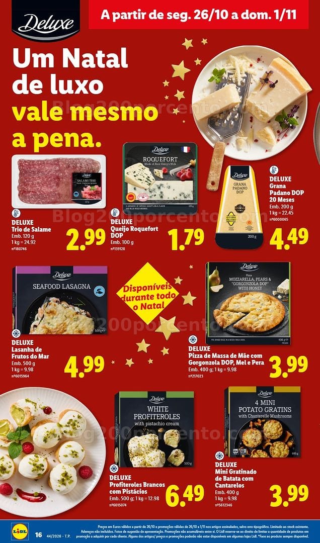 Antevisão Folheto LIDL Natal Deluxe Promoções de 26 outubro a 1 novembro