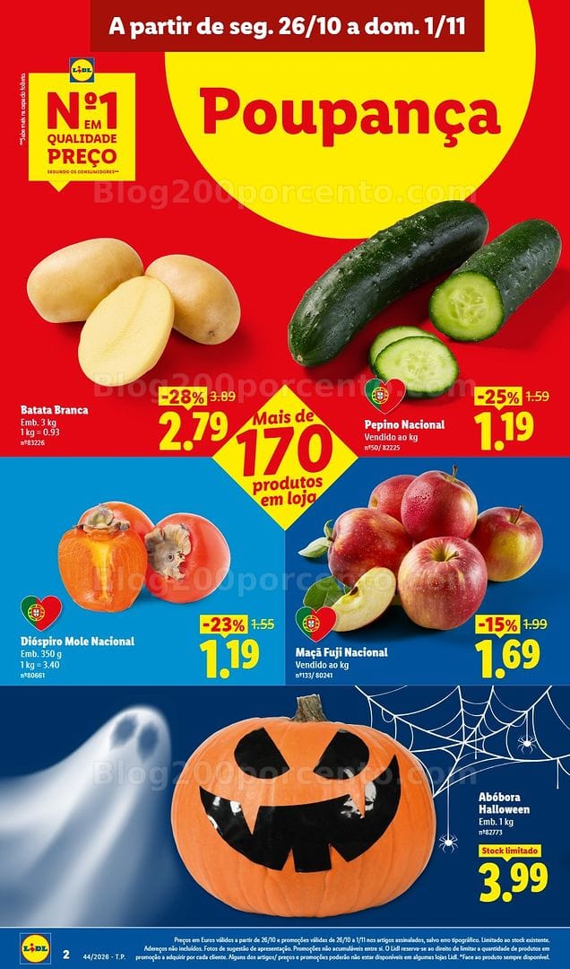 Antevisão Folheto LIDL Frescos Promoções de 26 outubro a 1 novembro