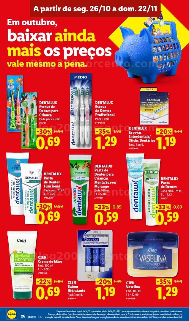 Antevisão Folheto LIDL Promoções de 26 outubro a 1 novembro