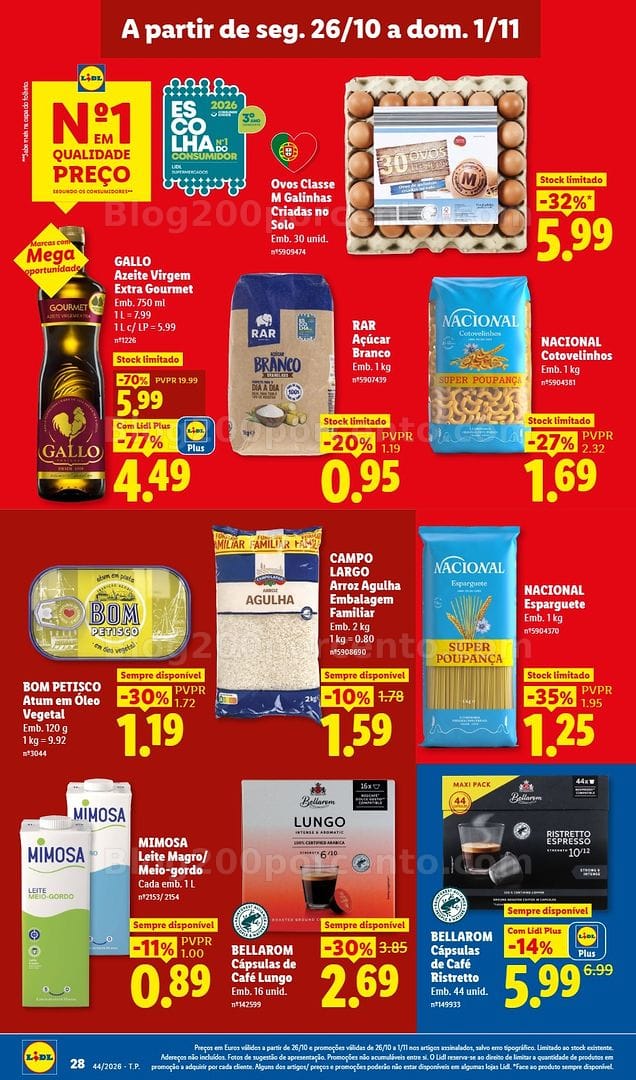 Antevisão Folheto LIDL Promoções de 26 outubro a 1 novembro