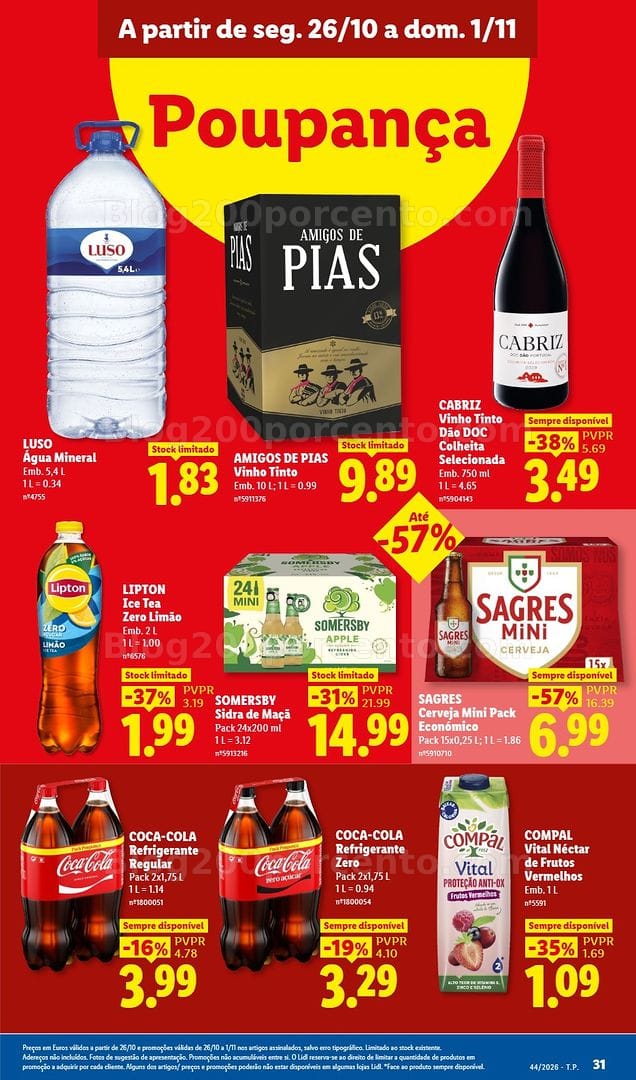 Antevisão Folheto LIDL Promoções de 26 outubro a 1 novembro