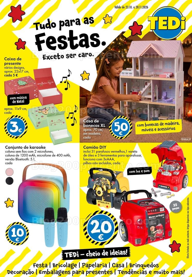 Antevisão Folheto TEDI Ofertas e Brinquedos de Natal Promoções de 24 outubro a 28 novembro
