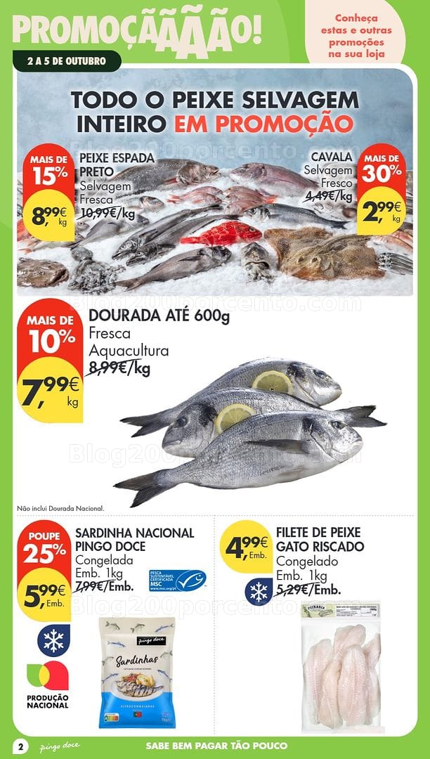 Antevisão Folheto PINGO DOCE Promoções Fim de Semana - 2 a 4 outubro