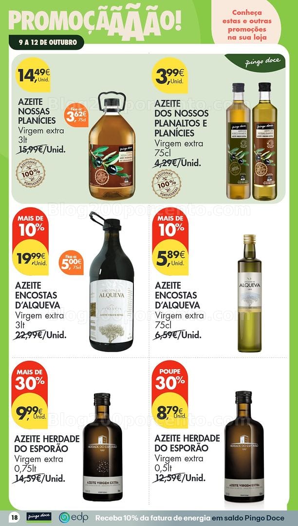 Antevisão Folheto PINGO DOCE Promoções Fim de Semana - 9 a 12 outubro