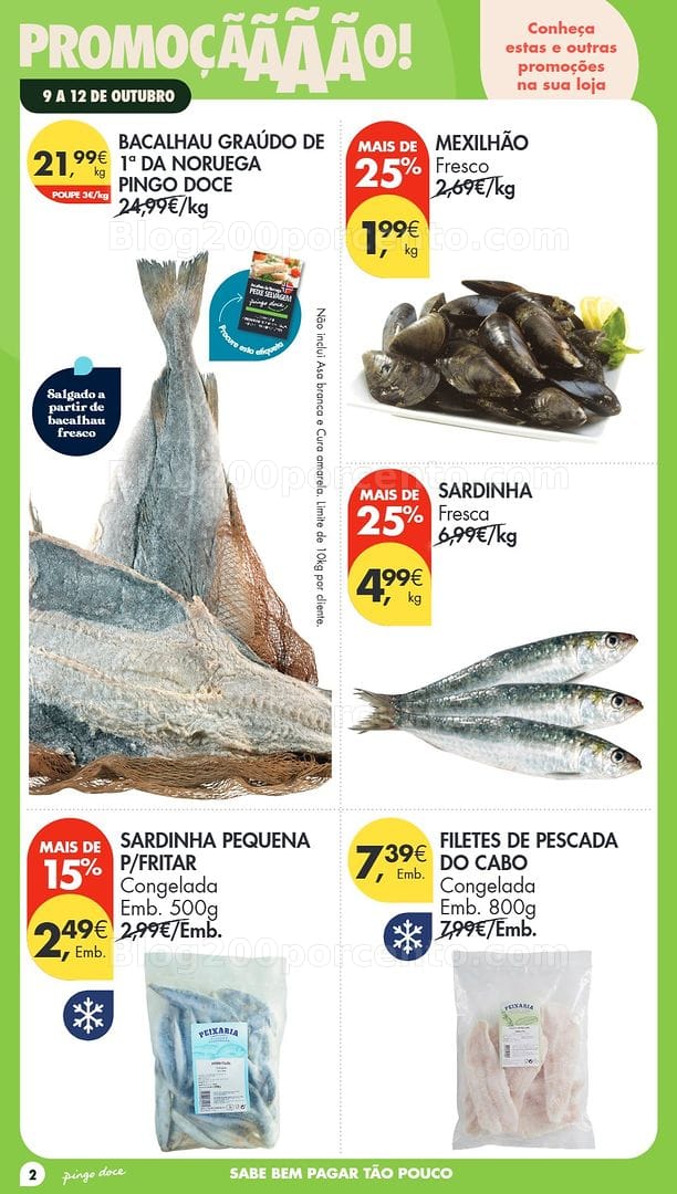 Antevisão Folheto PINGO DOCE Promoções Fim de Semana - 9 a 12 outubro