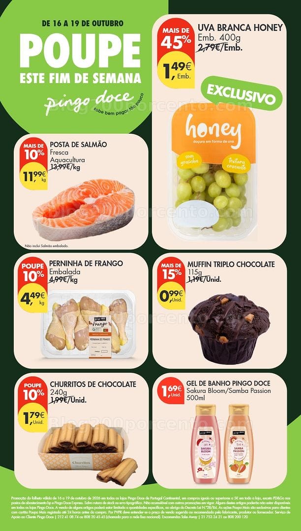 Antevisão Folheto PINGO DOCE Promoções Fim de Semana - 16 a 18 outubro