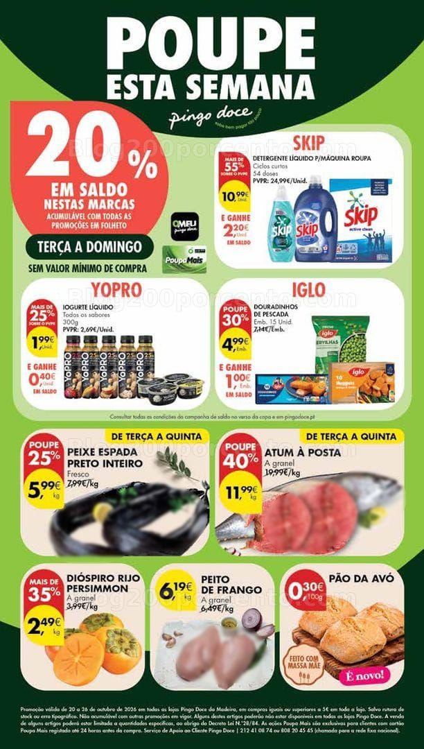 Antevisão Folheto PINGO DOCE Madeira Promoções de 20 a 26 outubro