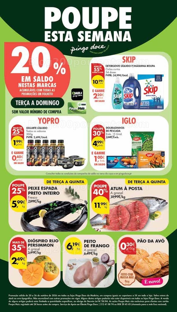Antevisão Folheto PINGO DOCE Madeira Promoções de 20 a 26 outubro