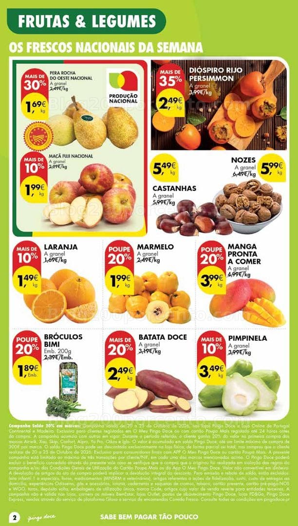 Antevisão Folheto PINGO DOCE Madeira Promoções de 20 a 26 outubro