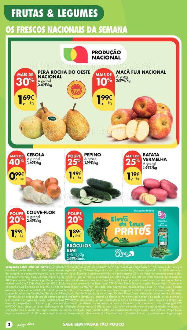 Antevisão Folheto PINGO DOCE Lojas Pequenas Promoções de 20 a 26 outubro