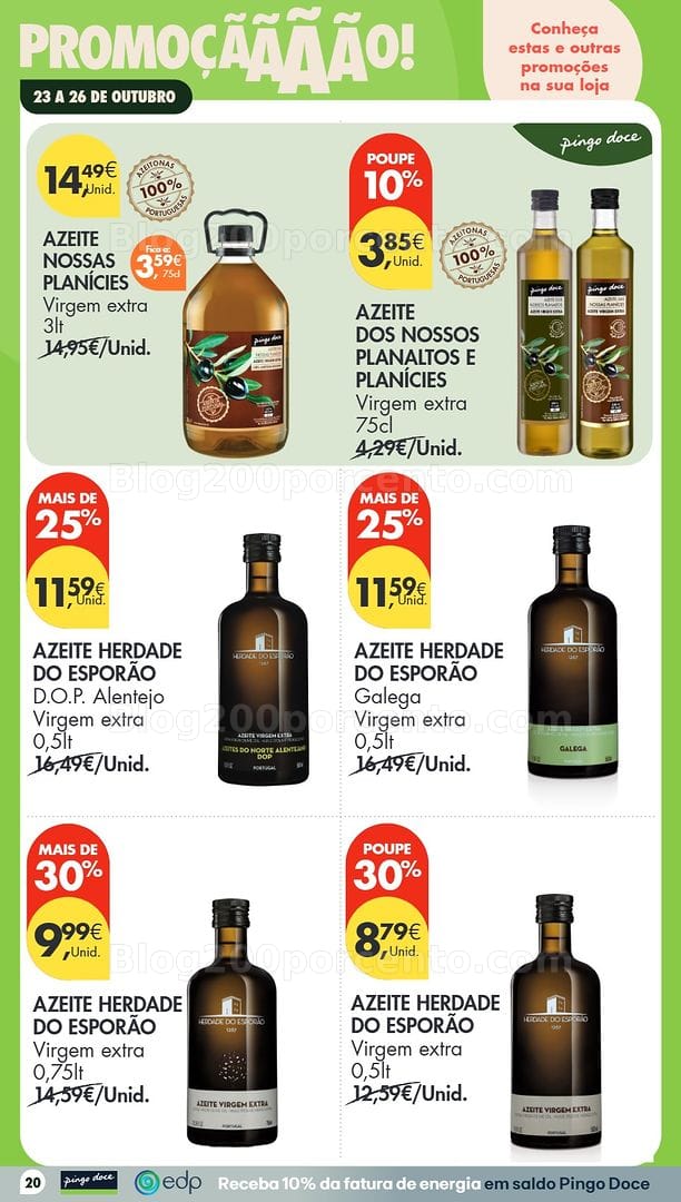 Antevisão Folheto PINGO DOCE Promoções Fim de Semana - 23 a 26 outubro