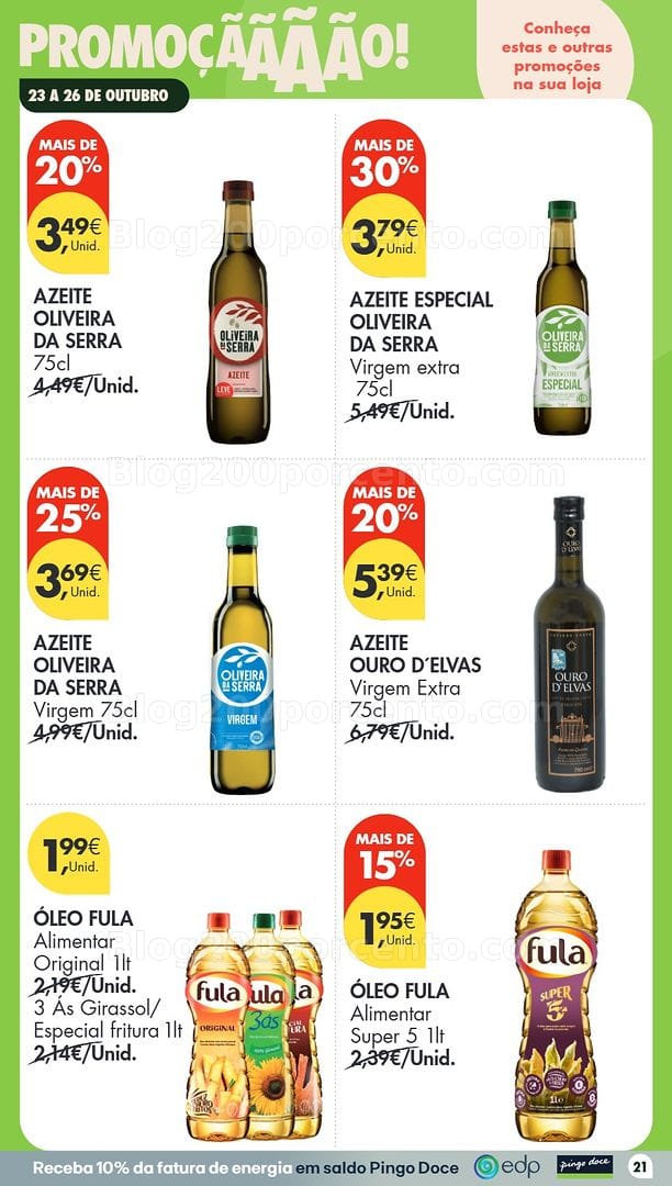 Antevisão Folheto PINGO DOCE Promoções Fim de Semana - 23 a 26 outubro