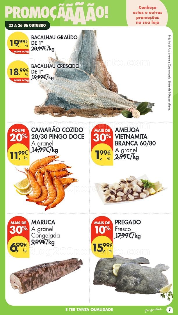 Antevisão Folheto PINGO DOCE Promoções Fim de Semana - 23 a 26 outubro
