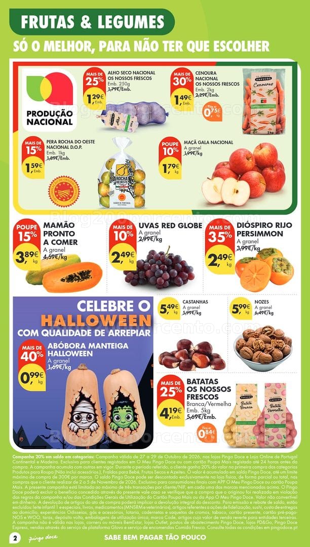 Antevisão Folheto PINGO DOCE Madeira Promoções de 27 outubro a 2 novembro