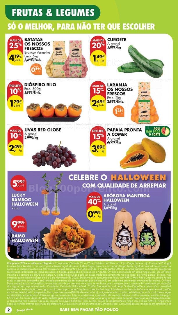Antevisão Folheto PINGO DOCE Lojas Médias Promoções de 27 outubro a 2 novembro