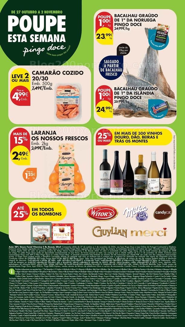 Antevisão Folheto PINGO DOCE Lojas Médias Promoções de 27 outubro a 2 novembro