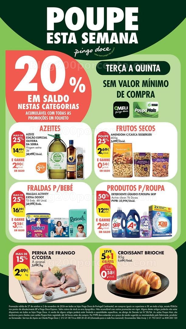 Antevisão Folheto PINGO DOCE Lojas Pequenas Promoções de 27 outubro a 2 novembro