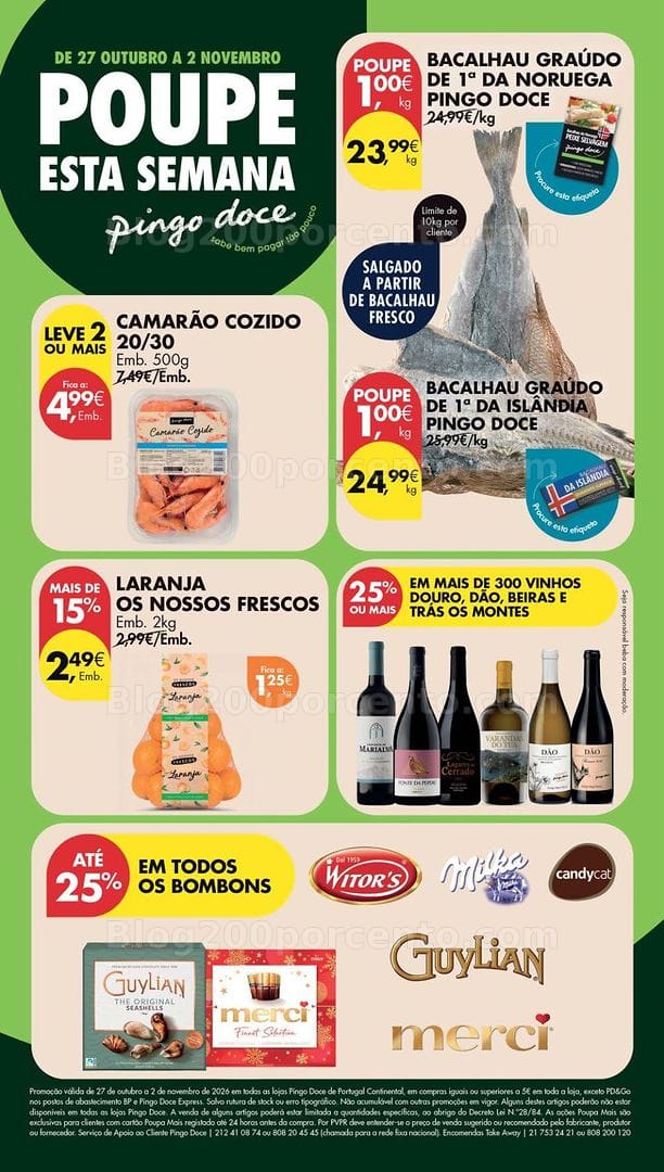 Antevisão Folheto PINGO DOCE Lojas Pequenas Promoções de 27 outubro a 2 novembro