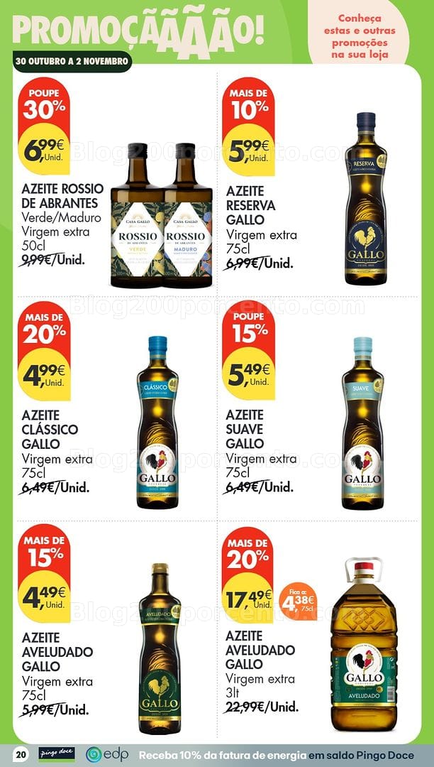 Antevisão Folheto PINGO DOCE Promoções de 30 outubro a 2 novembro