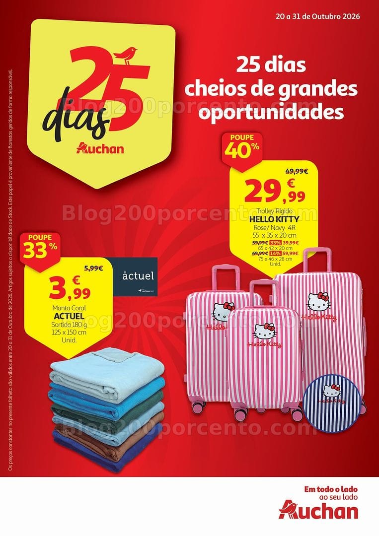 Antevisão Folheto 25 Dias AUCHAN Promoções de 20 a 31 outubro