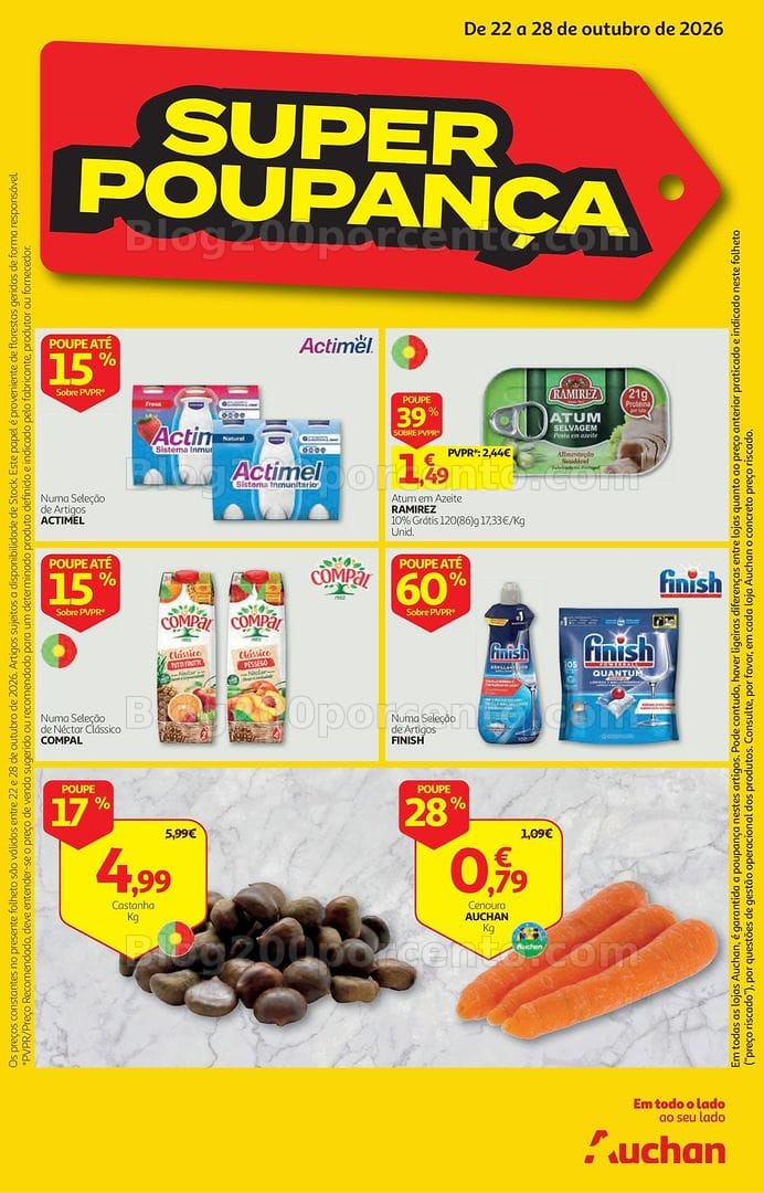 Antevisão Folheto AUCHAN Super Poupança Promoções de 22 a 28 outubro
