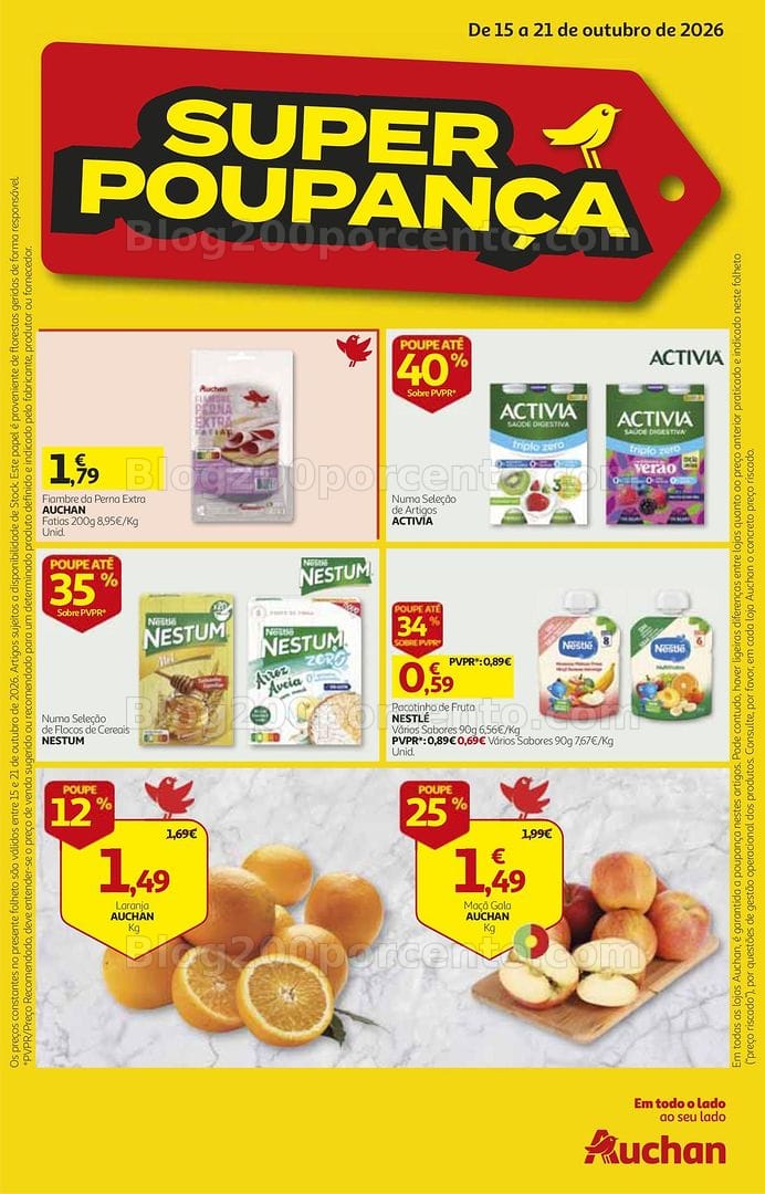 Antevisão Folheto AUCHAN Super Poupança Promoções de 15 a 21 outubro