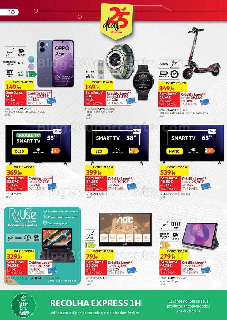 Antevisão Folheto AUCHAN Tecnologia Promoções de 7 a 31 outubro