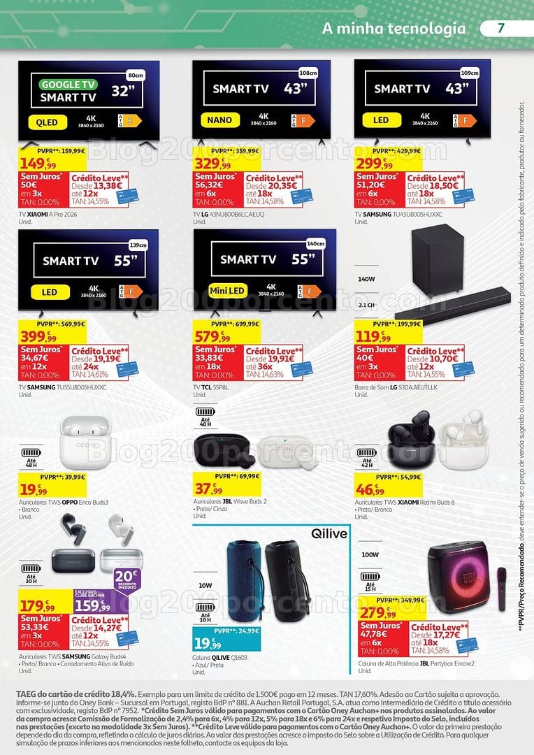 Antevisão Folheto AUCHAN Tecnologia Promoções de 7 a 31 outubro