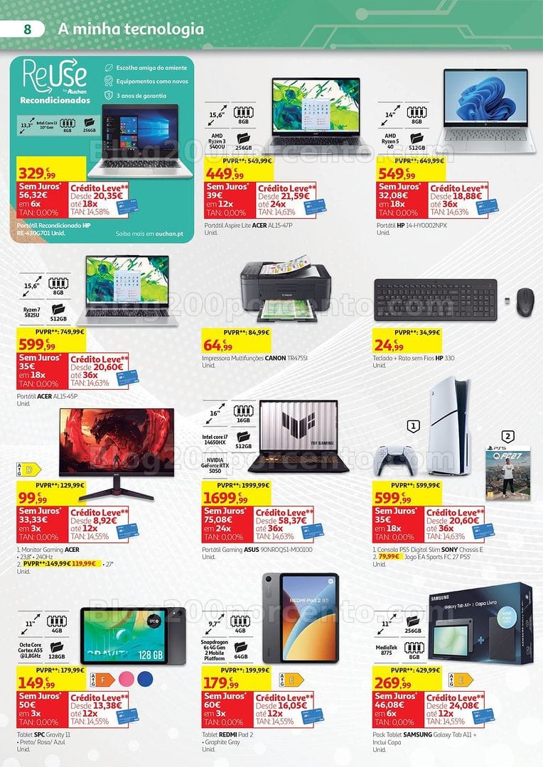 Antevisão Folheto AUCHAN Tecnologia Promoções de 7 a 31 outubro