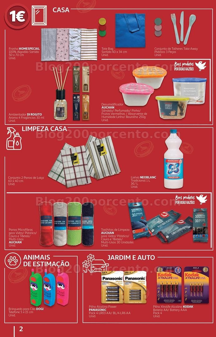 Antevisão Folheto AUCHAN Tudo de 1 a 10 euros - 7 a 20 outubro