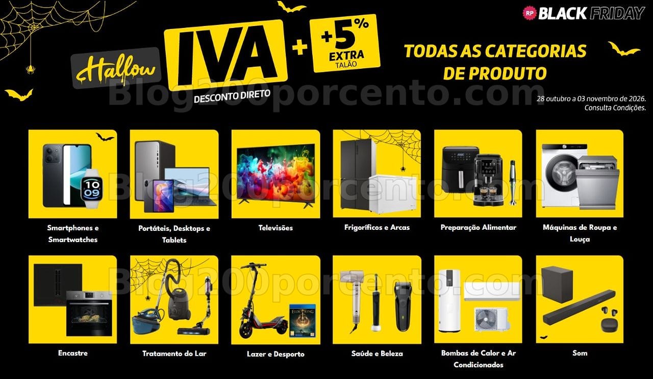ALERTA - Oferta do valor do IVA + 5% em talão Black Friday RADIO POPULAR 28 outubro a 3 novembro