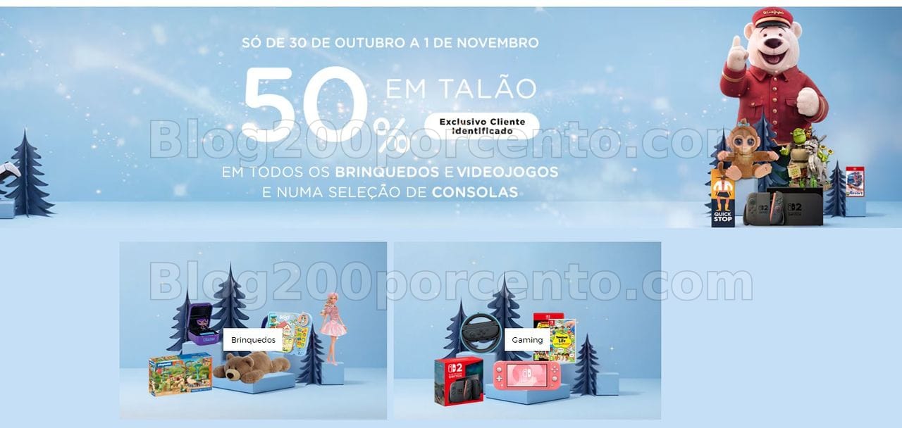 ALERTA - 50% desconto em talão em Brinquedos e Gaming EL CORTE INGLÉS só de 30 outubro a 1 novembro