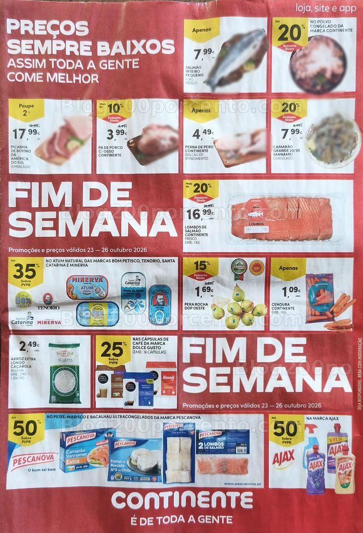 Antevisão Folheto CONTINENTE Promoções Fim de Semana - 23 a 26 outubro