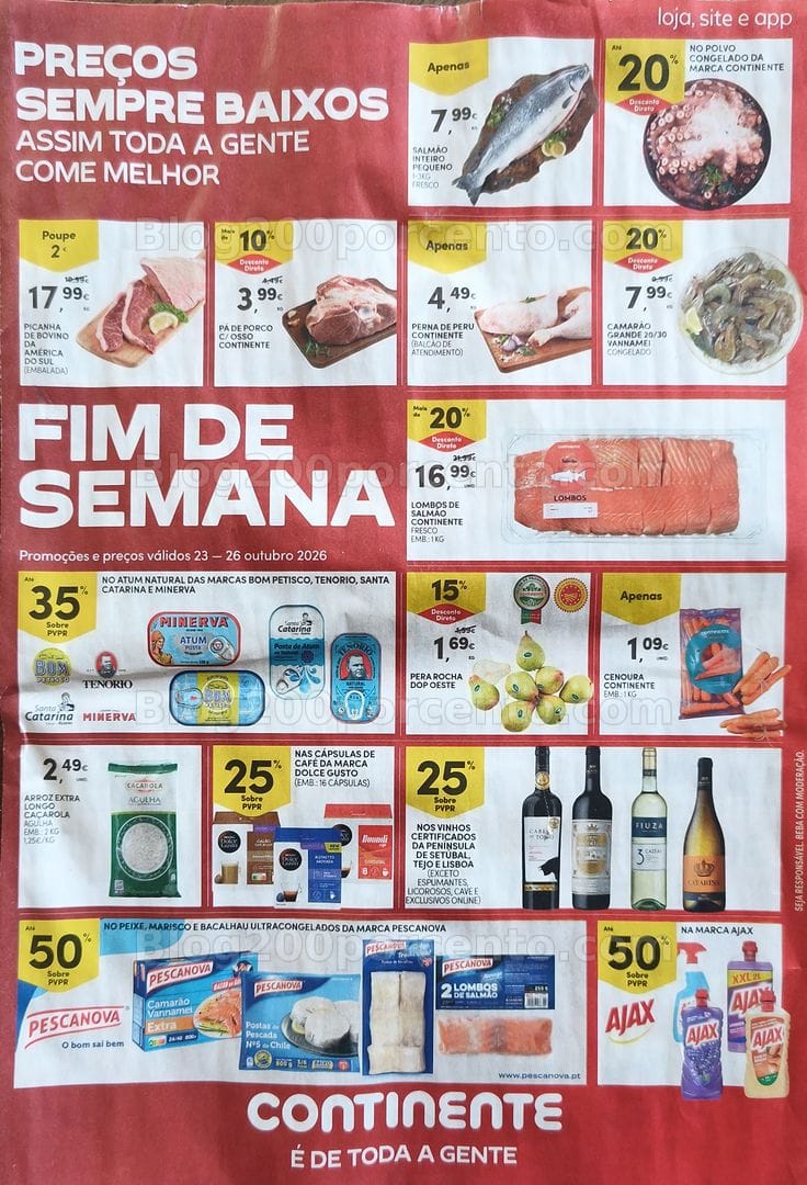 Antevisão Folheto CONTINENTE Promoções Fim de Semana - 23 a 26 outubro