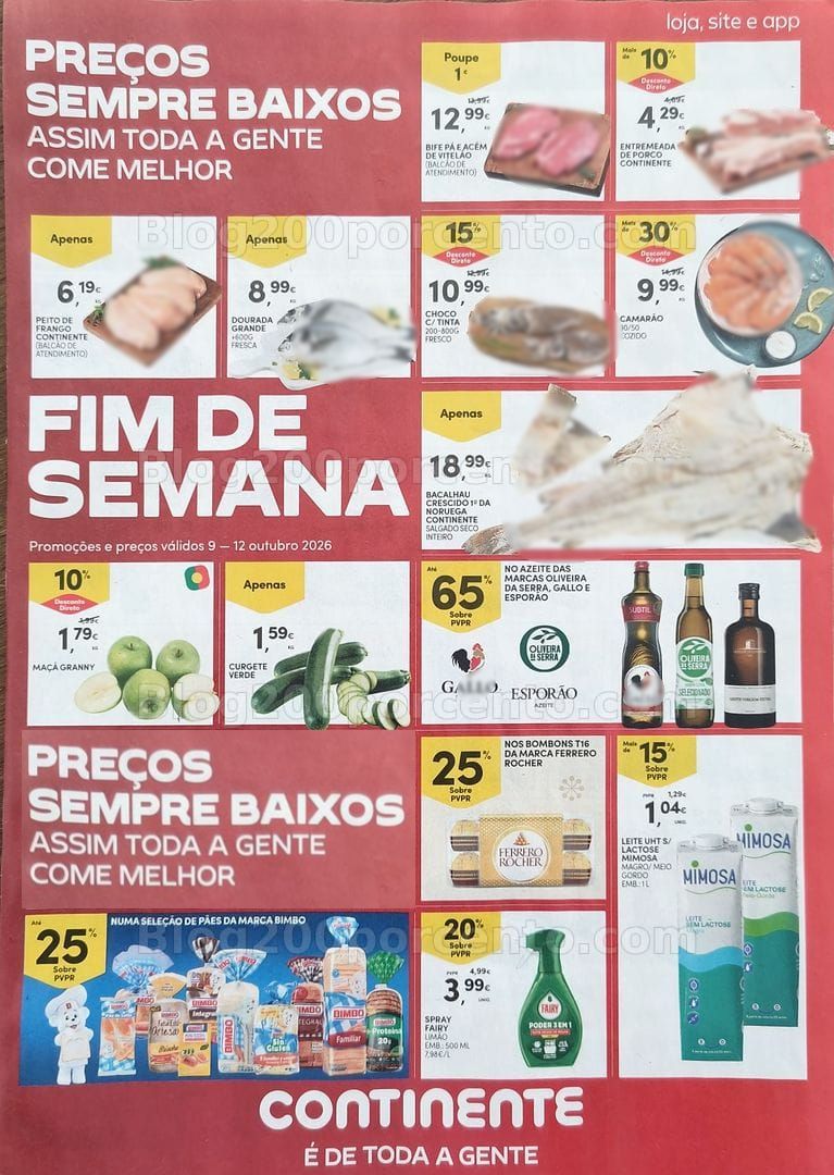 Antevisão Folheto CONTINENTE Promoções Fim de Semana - 9 a 12 outubro