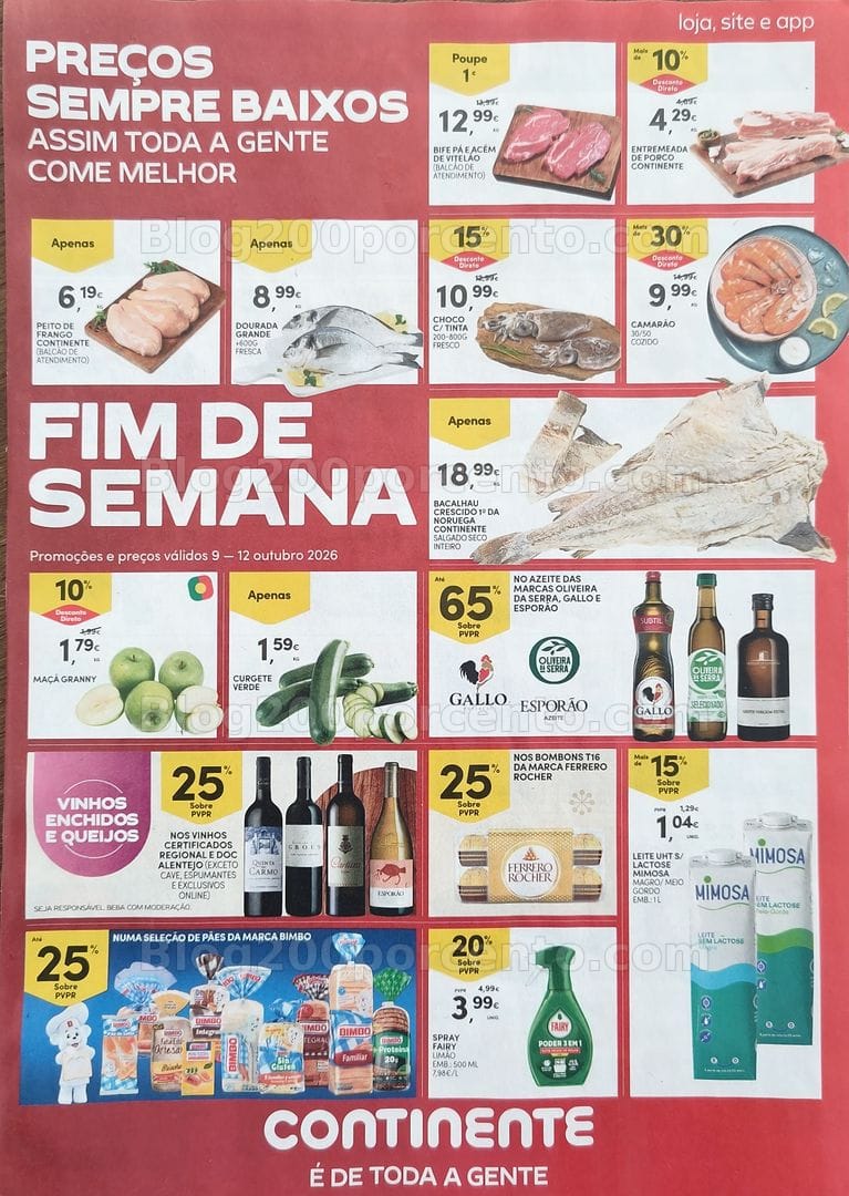 Antevisão Folheto CONTINENTE Promoções Fim de Semana - 9 a 12 outubro