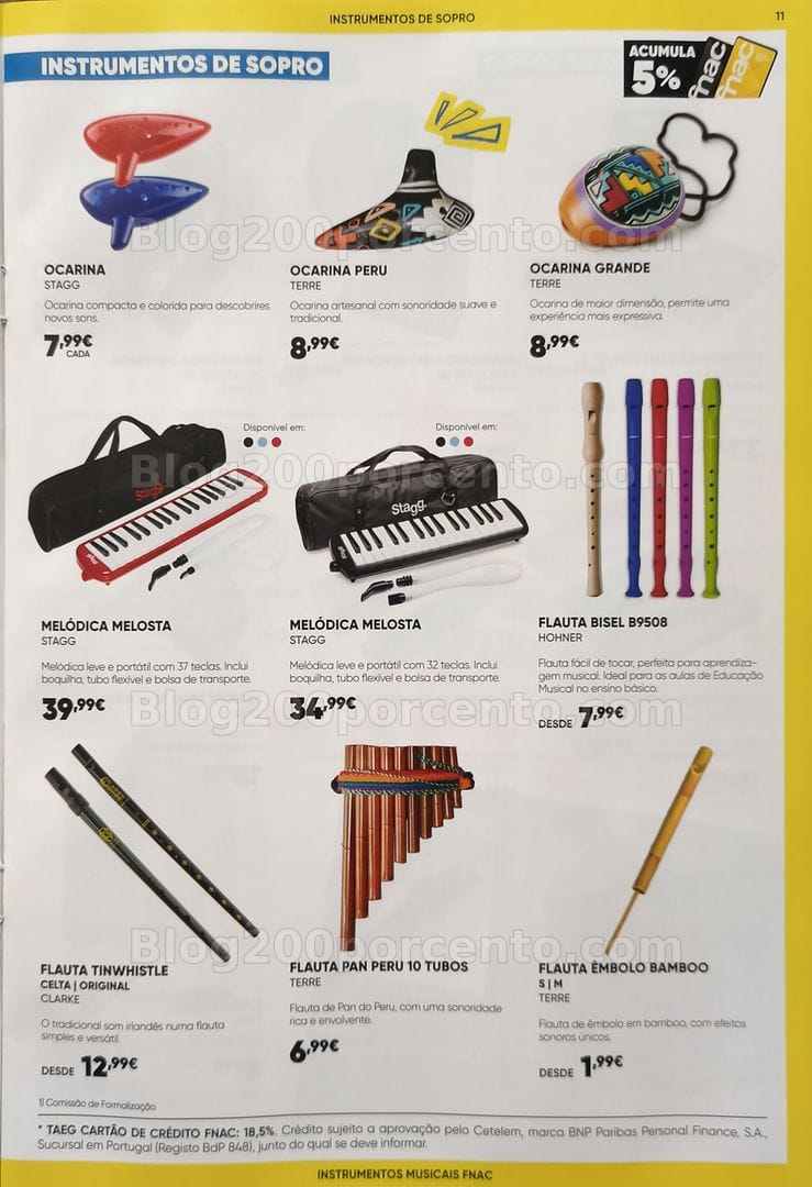 Antevisão Folheto FNAC Especial Instrumentos Musicais Promoções até 31 dezembro
