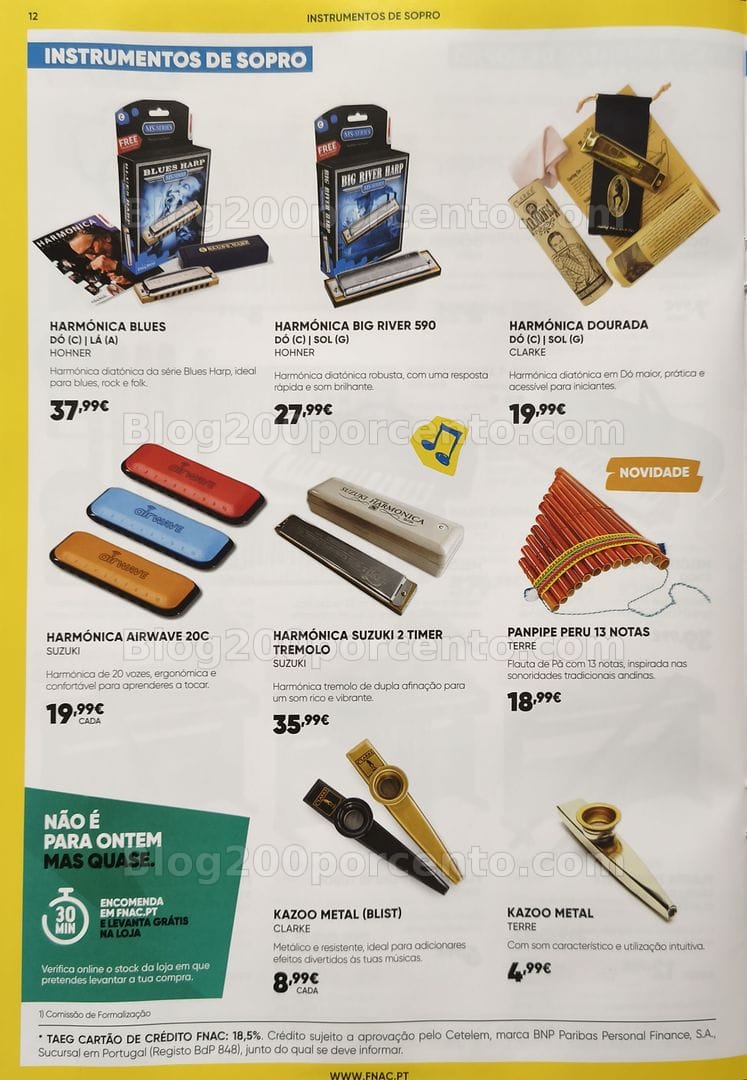 Antevisão Folheto FNAC Especial Instrumentos Musicais Promoções até 31 dezembro