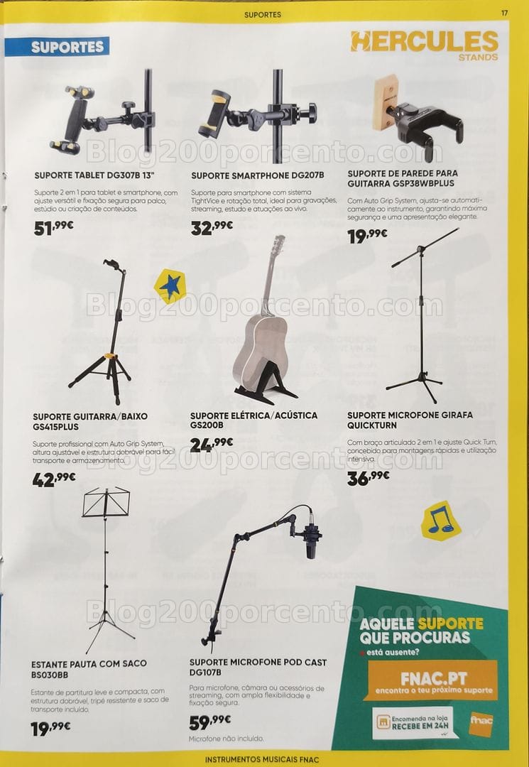 Antevisão Folheto FNAC Especial Instrumentos Musicais Promoções até 31 dezembro