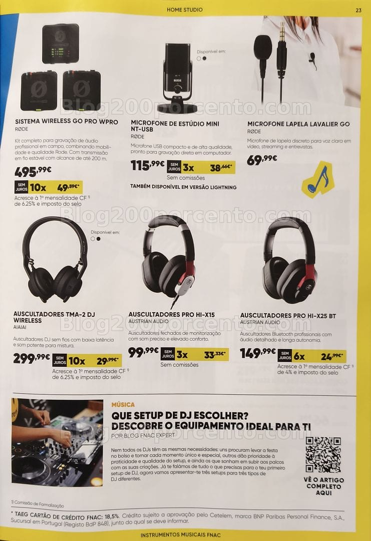 Antevisão Folheto FNAC Especial Instrumentos Musicais Promoções até 31 dezembro